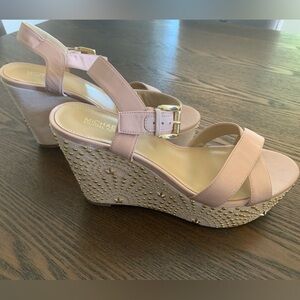 Michael Kors Sia Wedge in Blush Pink - Never Worn Out - Size 8.5